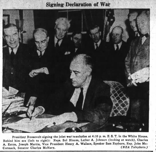 Signing declaration of war